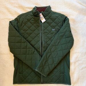 Vineyard Vines Men's Outerwear Quilted Jacket in Forest Olive